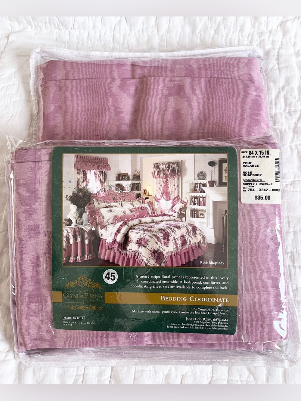 x2 Glynda Turley Rose Rhapsody Pouf Blouson Valance 84x15 New Old Stock JCPenney